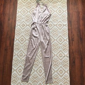 Fashion Nova Satin Mocha Jumpsuit